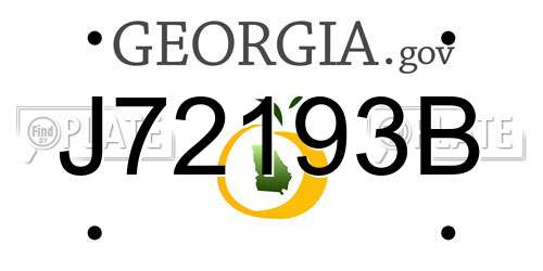 J72193B Georgia License Plate