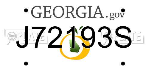 J72193S Georgia License Plate