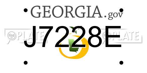J7228E Georgia License Plate