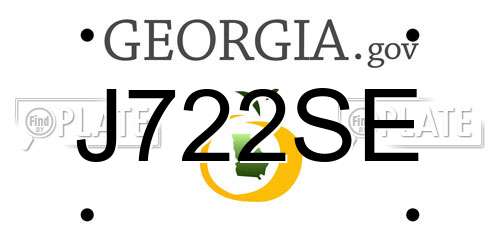 J722SE Georgia License Plate