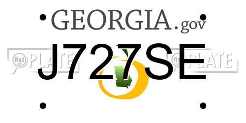 J727SE Georgia License Plate