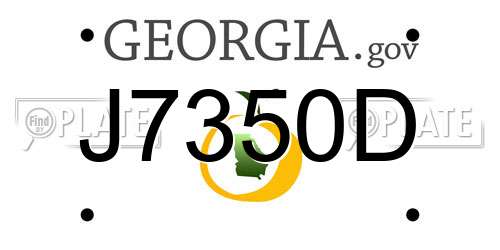 J7350D Georgia License Plate