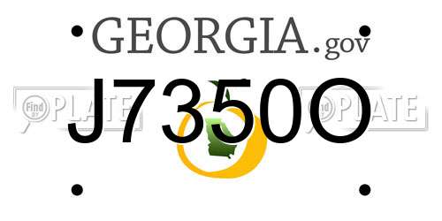 J7350O Georgia License Plate