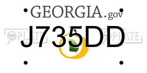 J735DD Georgia License Plate