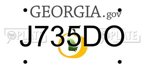 J735DO Georgia License Plate