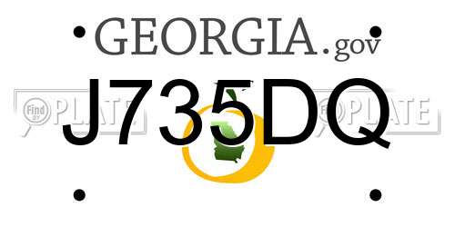 J735DQ Georgia License Plate