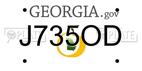 J735OD Georgia License Plate