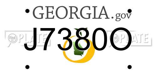 J7380O Georgia License Plate