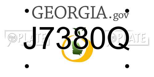 J7380Q Georgia License Plate