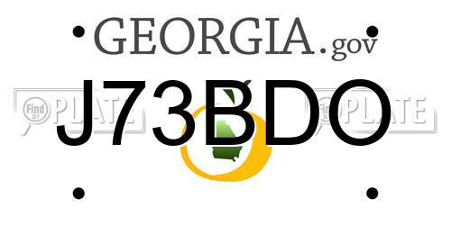 J73BDO Georgia License Plate