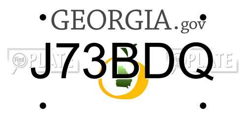 J73BDQ Georgia License Plate