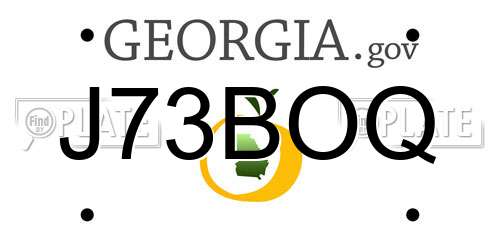J73BOQ Georgia License Plate