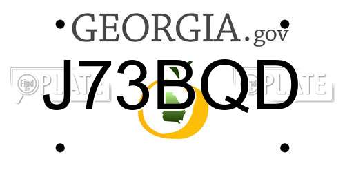 J73BQD Georgia License Plate