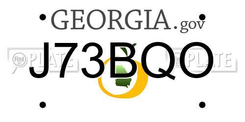 J73BQO Georgia License Plate