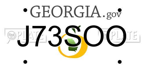 J73SOO Georgia License Plate