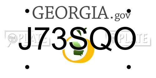 J73SQO Georgia License Plate