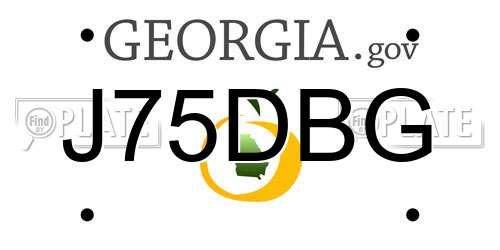 J75DBG Georgia License Plate