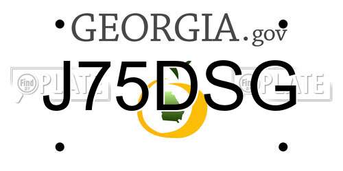J75DSG Georgia License Plate