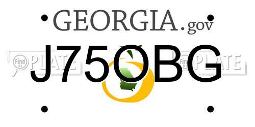J75OBG Georgia License Plate