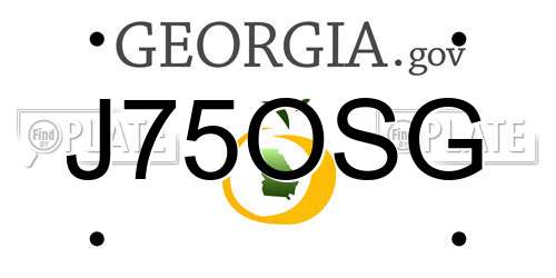 J75OSG Georgia License Plate