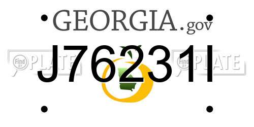 J76231I Georgia License Plate