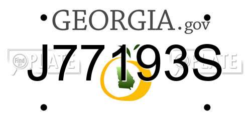 J77193S Georgia License Plate