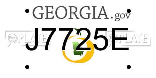 J7725E Georgia License Plate