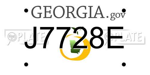 J7728E Georgia License Plate