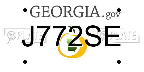 J772SE Georgia License Plate