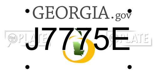 J7775E Georgia License Plate