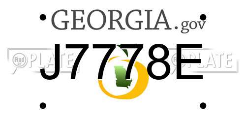 J7778E Georgia License Plate