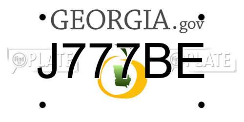 J777BE Georgia License Plate