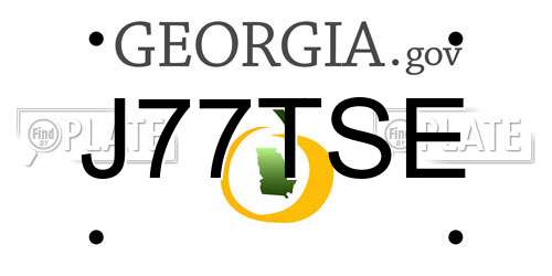 J77TSE Georgia License Plate