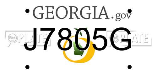 J7805G Georgia License Plate