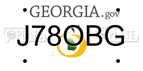J78OBG Georgia License Plate