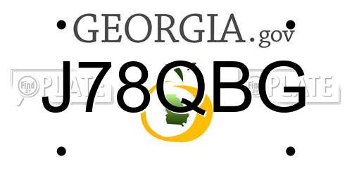 J78QBG Georgia License Plate
