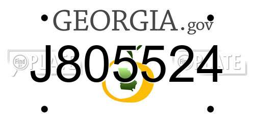 J805524 Georgia License Plate