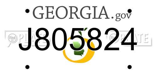 J805824 Georgia License Plate