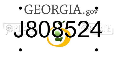 J808524 Georgia License Plate