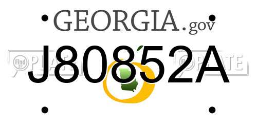 J80852A Georgia License Plate