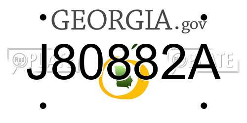 J80882A Georgia License Plate