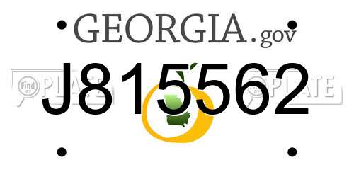 J815562 Georgia License Plate
