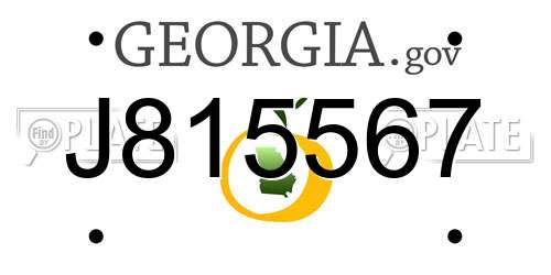 J815567 Georgia License Plate