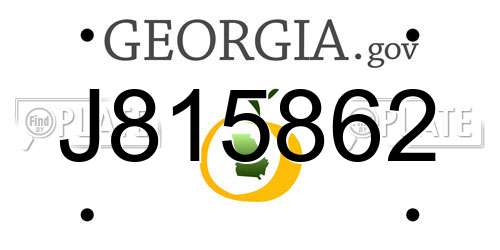J815862 Georgia License Plate