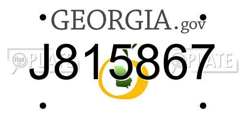 J815867 Georgia License Plate