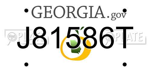 J81586T Georgia License Plate