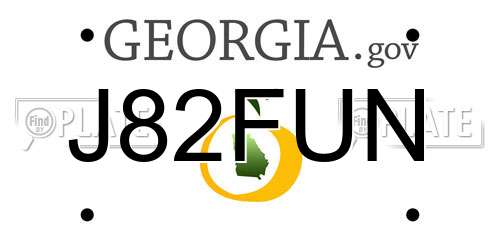 J82FUN Georgia License Plate