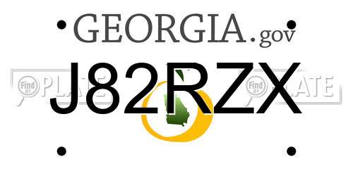 J82RZX Georgia License Plate