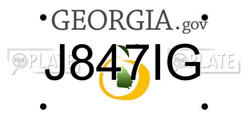 J847IG Georgia License Plate