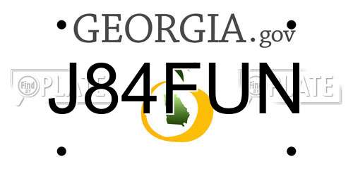 J84FUN Georgia License Plate